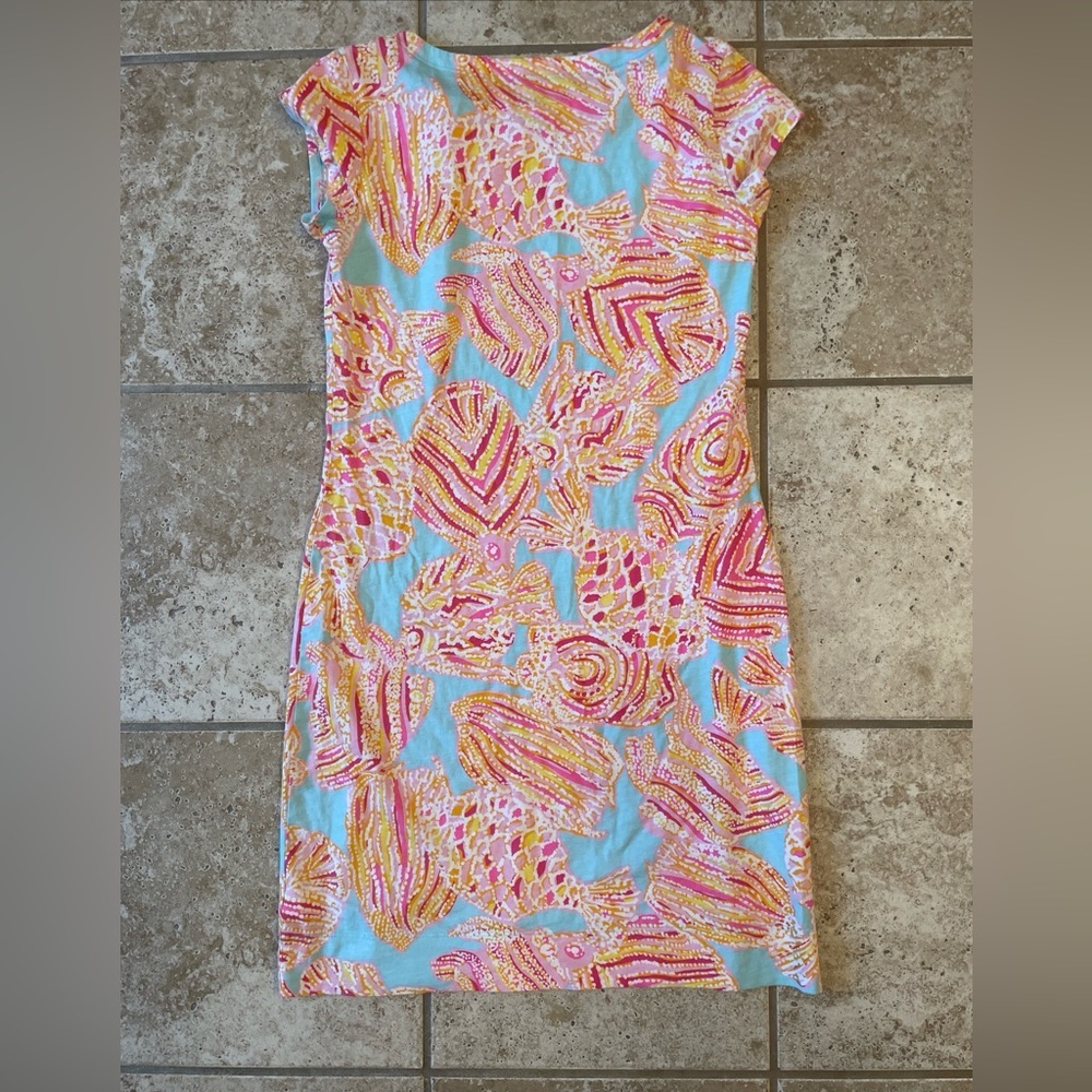 Lilly Pulitzer Pink, Yellow & Blue Shell-Print Mini Dress - Picture 7 of 8